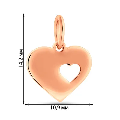 Золотой подвес в форме сердца (арт. 424734)
