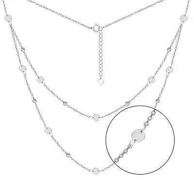 Колье из серебра с бусинками и с монетками (арт. 7507/1218)