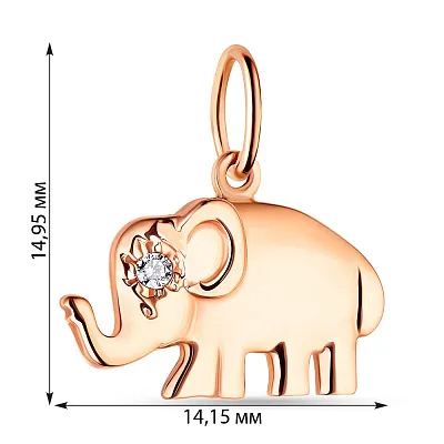 Подвеска из красного золота &quot;Слоник&quot; (арт. 422228)