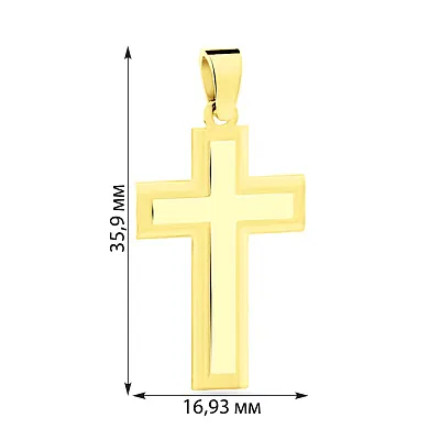 Хрестик без розп'яття з жовтого золота (арт. 440410жм)