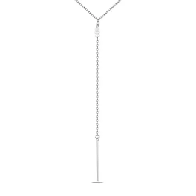 Колье-галстук из серебра с жемчугом (арт. 7507/1764жб)