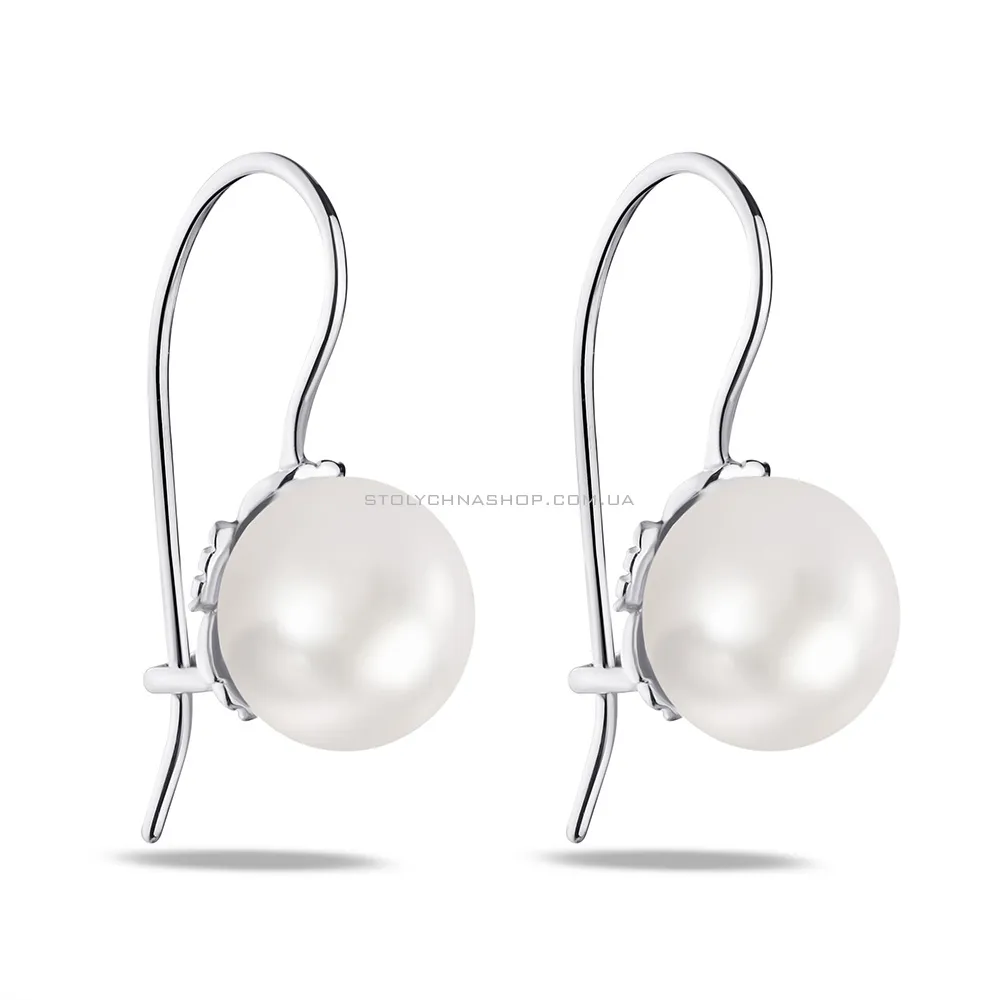 Срібні сережки з перлами (арт. 7502/С2Ж/257)