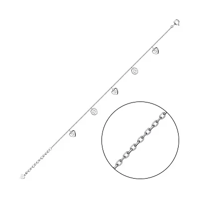 Срібний браслет з підвісками  (арт. 7509/3889)