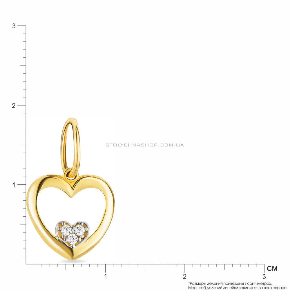 Золота підвіска «Серце» з фіанітами (арт. 422775ж)