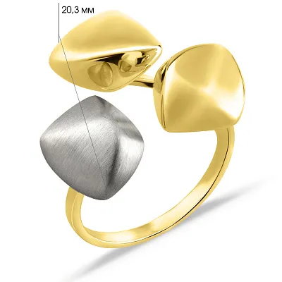 Массивное кольцо из желтого и белого золота (арт. 153607жб)