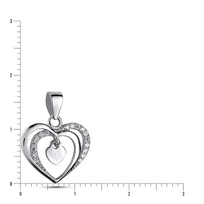 Серебряная подвеска «Сердце» с фианитами (арт. 7503/2155)