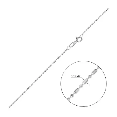 Ланцюжок з білого золота плетіння Гольф фантазійний (арт. ц3016302б)