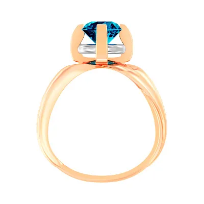 Золотое кольцо с топазом Blue Ocean (арт. 140744Пл)