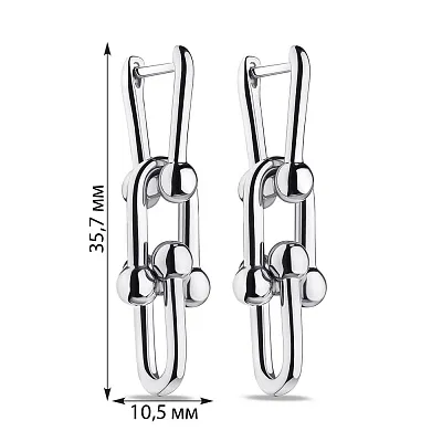 Сережки зі срібла з підвісками (арт. 7502/9257)