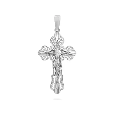Православный серебряный крестик  (арт. Х501611-1)
