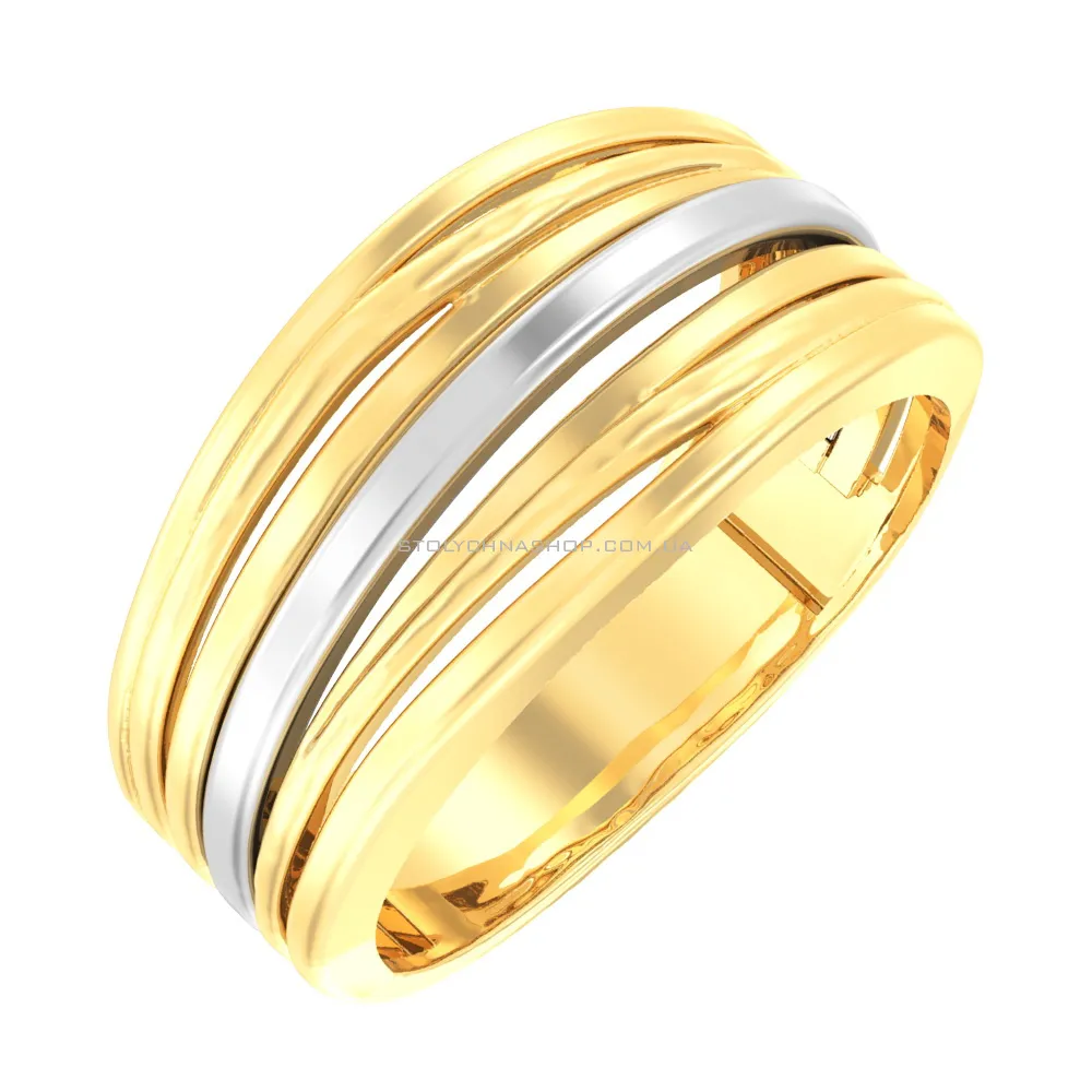Золотое кольцо Синергия без камней (арт. 140664ж) - цена