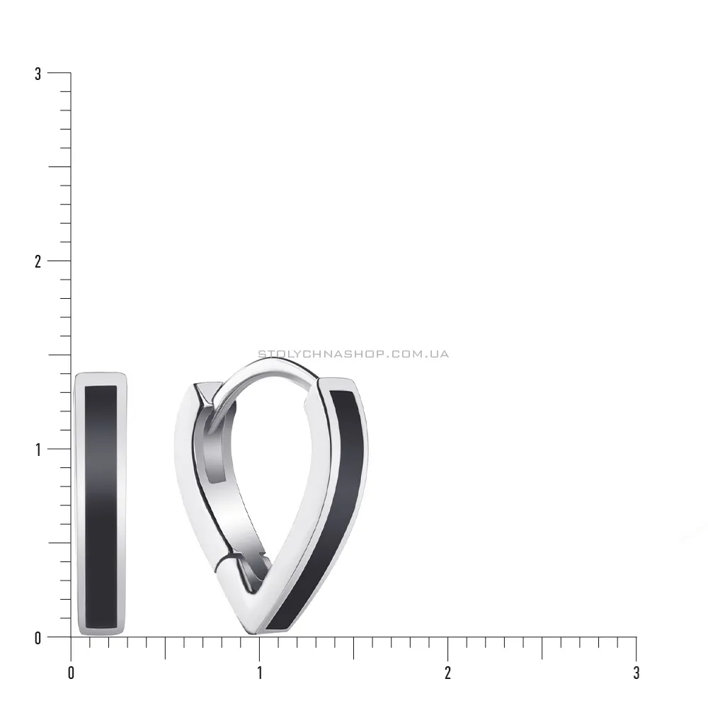 Срібні сережки з емаллю (арт. 7502/3811еч) - 2 - цена