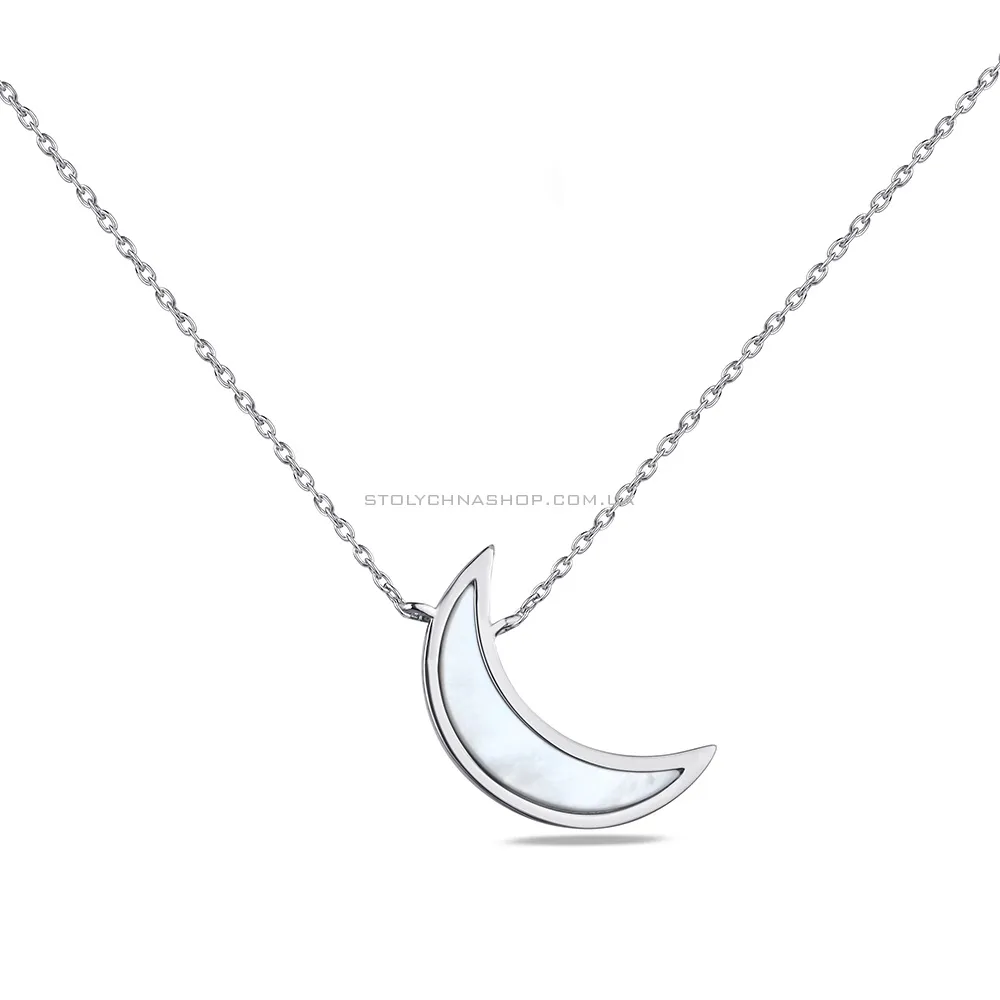 Колье из серебра "Луна" с перламутром (арт. 7507/1439п) - цена