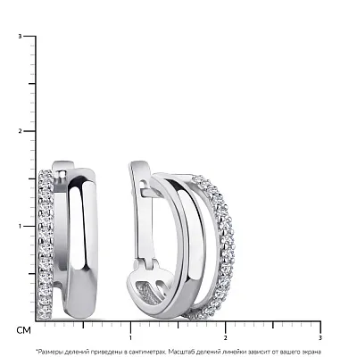 Сережки срібні з білими фіанітами (арт. 7502/29223р)