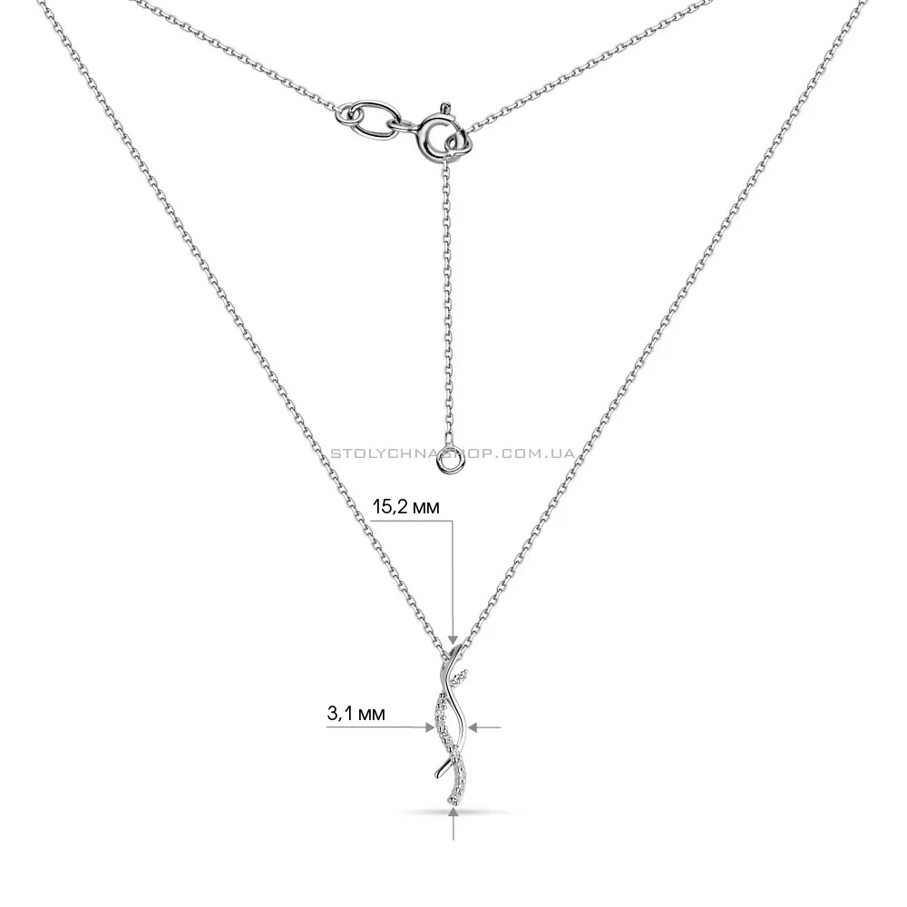 Кольє з білого золота з діамантами (арт. Ц011428005б) - 3 - цена