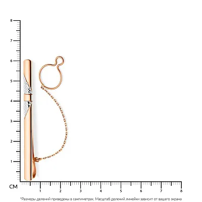 Золотой зажим для галстука с алмазной гранью (арт. 200089ра)