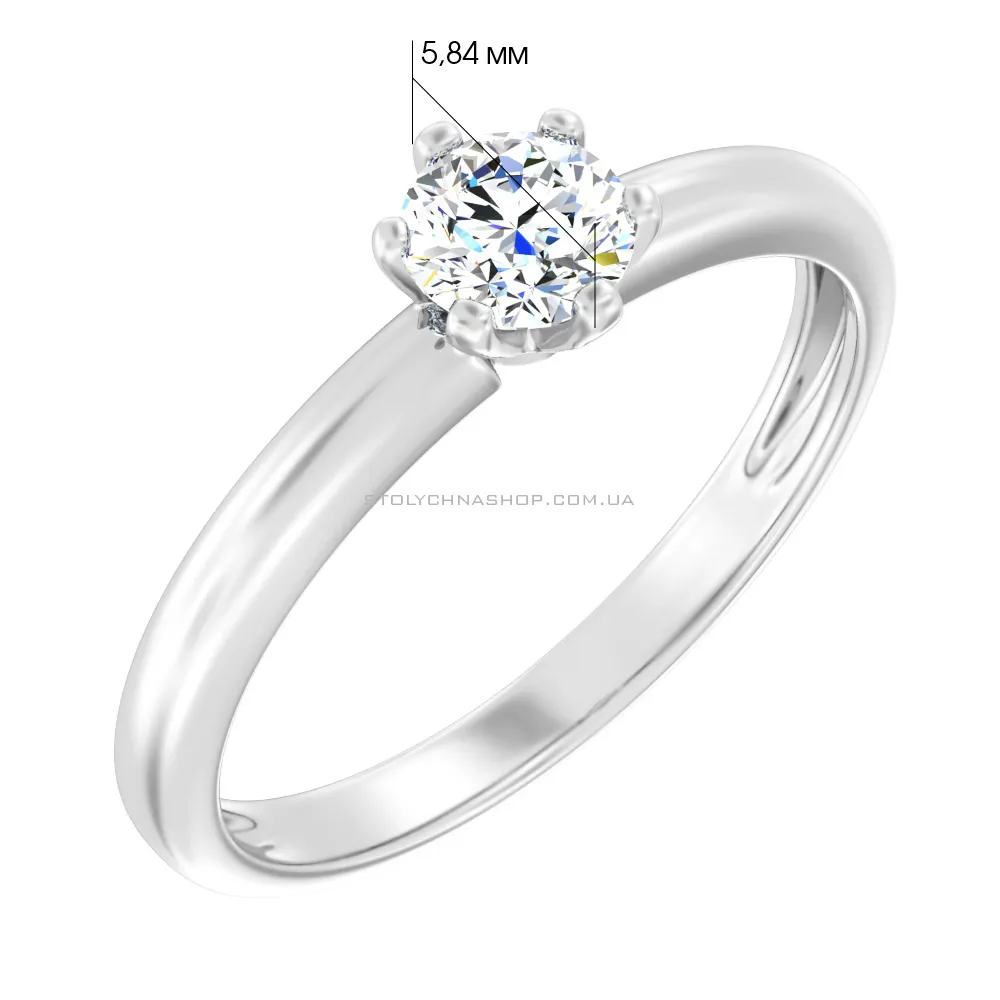 Помолвочное золотое кольцо с бриллиантом (арт. К01116304046б) - 2 - цена