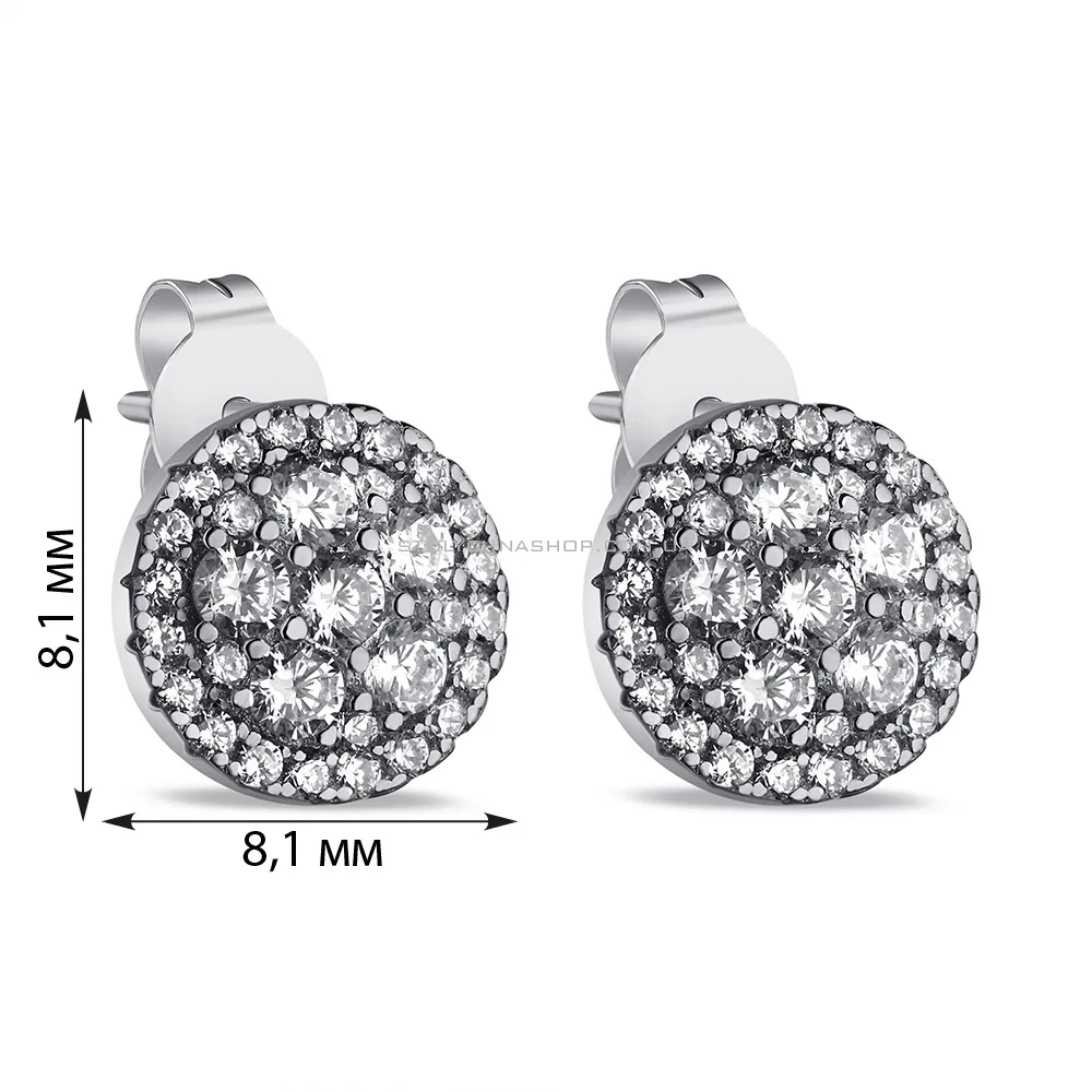 Срібні сережки з розсипом фіанітів (арт. 7518/6763) - 2 - цена