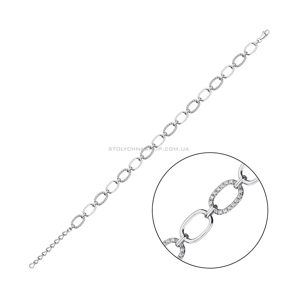 Срібний браслет з фіанітами (арт. 7509/1211Б) - цена