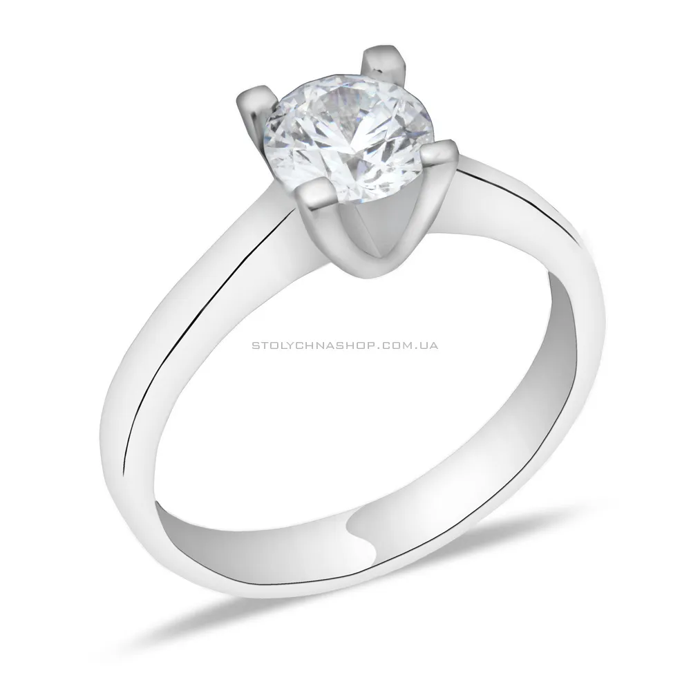 Серебряное кольцо с фианитом (арт. 7501/2975) - цена