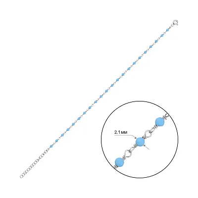 Серебряный браслет с бирюзой  (арт. 7509/3761Б)