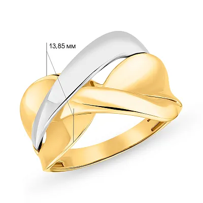 Массивное кольцо из желтого и белого золота  (арт. 155351жб)