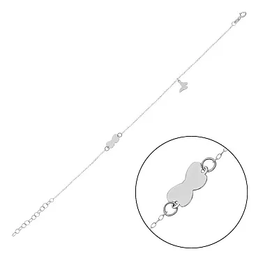 Браслет «Метелики» з білого золота (арт. 324877бП1)