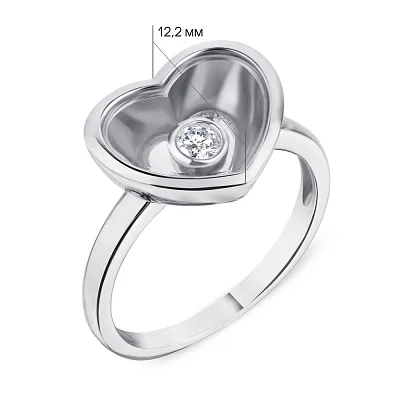 Серебряное кольцо «Сердце» с фианитом (арт. 7501/4736)