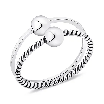 Двойное кольцо из серебра с чернением  (арт. 7901/5869)
