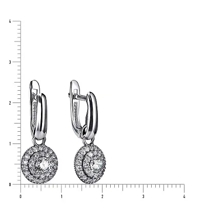 Срібні сережки підвіски з фіанітами (арт. 7902/21031)