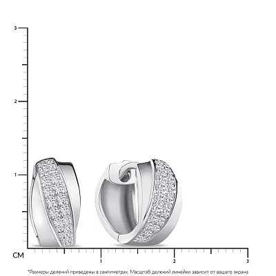 Сережки кольца из серебра с фианитами (арт. 7502/3479)