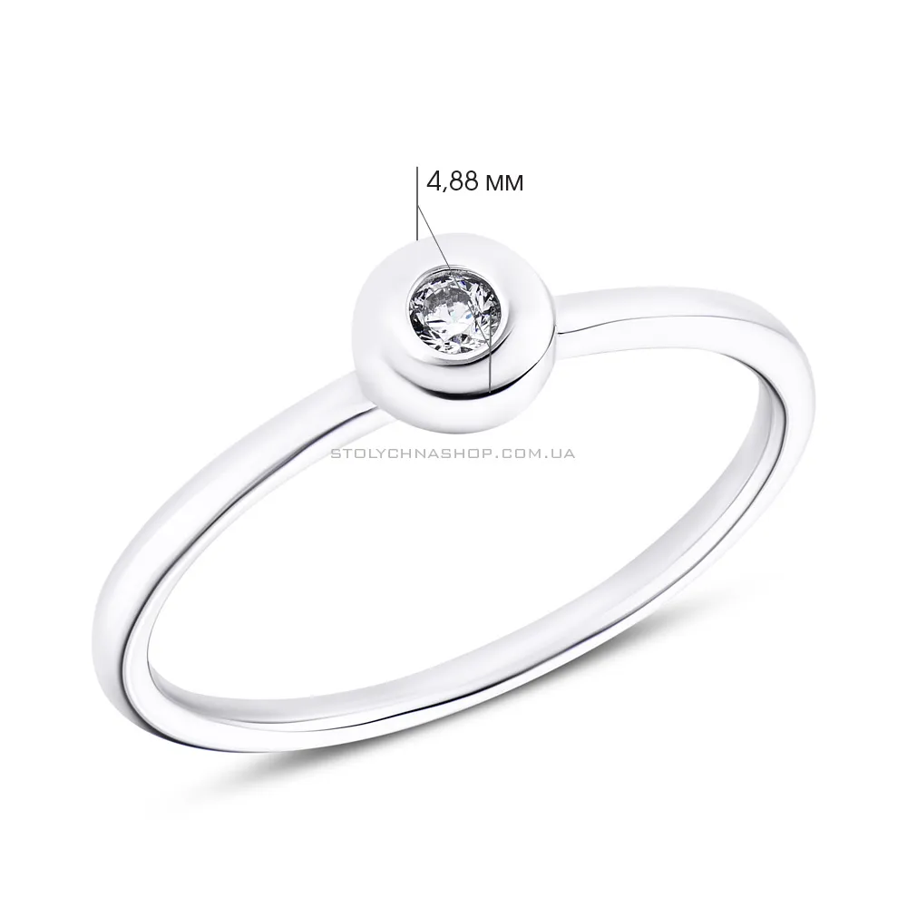 Серебряное кольцо с фианитом (арт. 7501/3816) - 2 - цена