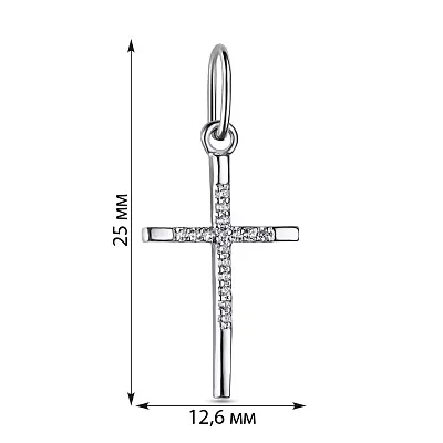 Срібна підвіска-хрестик з фіанітами (арт. 7503/80042-р)