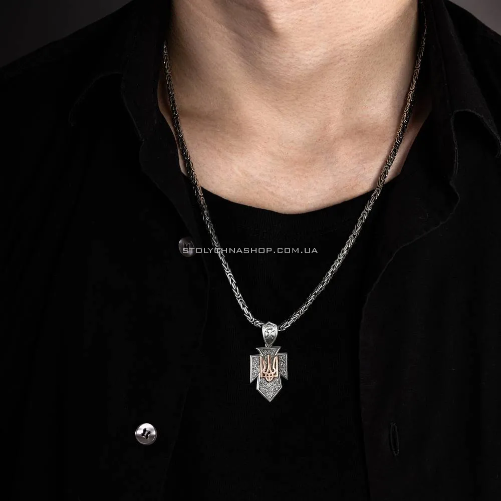 Ланцюжок срібний з чорнінням плетіння Лисячий хвіст (арт. 0308234ч) - 4 - цена
