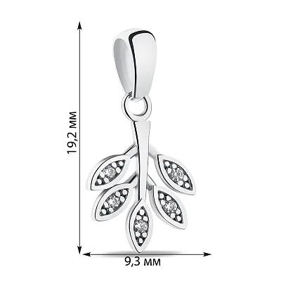 Срібна підвіска Гілка з фіанітами (арт. 7503/3872)