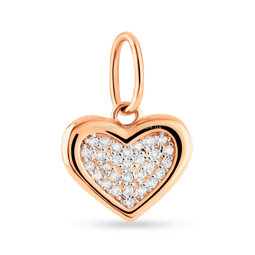 Золотий кулон Серце з фіанітами (арт. 424775) - цена