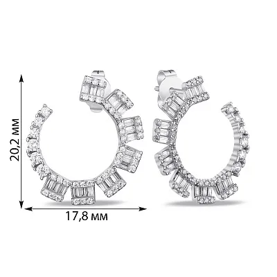 Срібні сережки-пусети з фіанітами (арт. 7518/6454)
