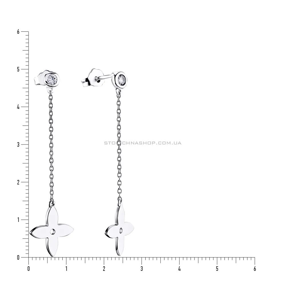 Срібні сережки підвіски з фіанітами (арт. 7518/5126)