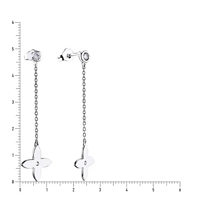 Срібні сережки підвіски з фіанітами (арт. 7518/5126)