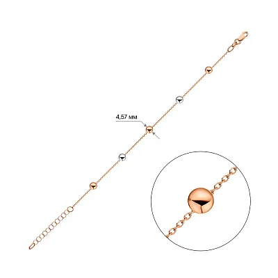 Браслет з комбінованого золота (арт. 325430кб)