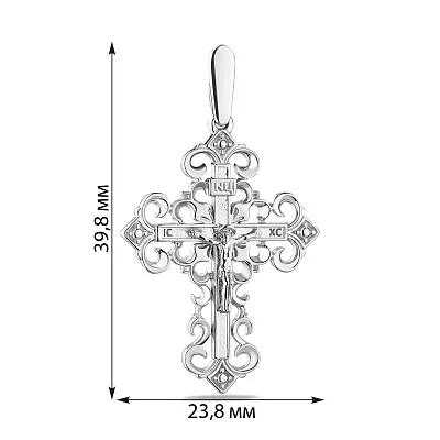 Хрестик зі срібла без каміння  (арт. 7504/2-0546.0.2)