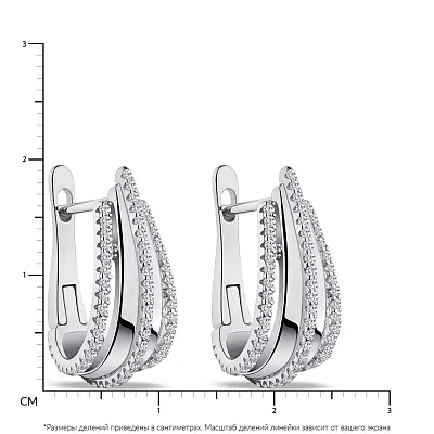 Срібні сережки з доріжками з фіанітів (арт. 7502/4411)
