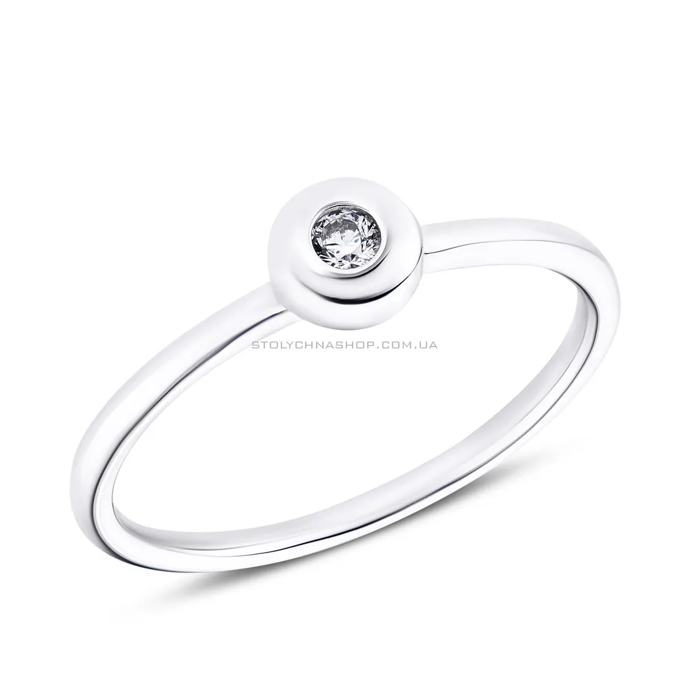 Серебряное кольцо с фианитом (арт. 7501/3816) - цена