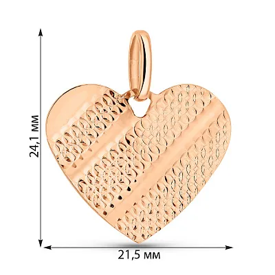 Кулон з червоного золота Сердечко (арт. 424865)