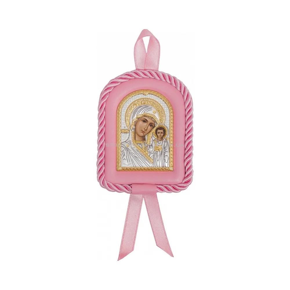 Дитяча ікона зі срібла "Матір Божа Казанська" (90х70 мм) (арт. PD-002/AG/R)