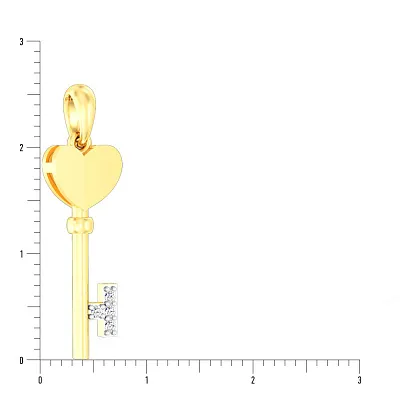 Золотая подвеска «Ключик» с фианитами (арт. 440605ж)