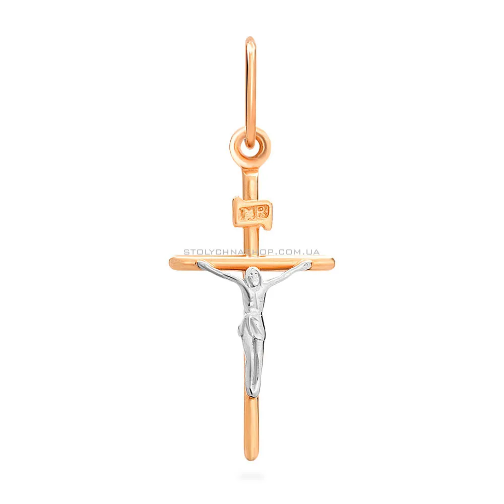 Золотой нательный крестик с распятием  (арт. 501351)