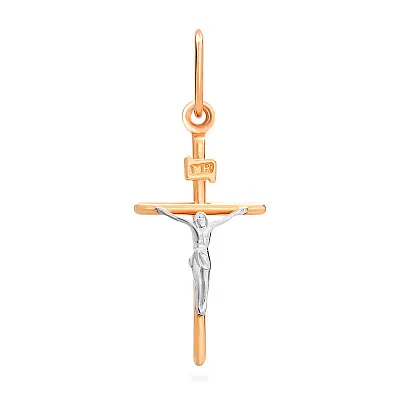 Золотой нательный крестик с распятием  (арт. 501351)