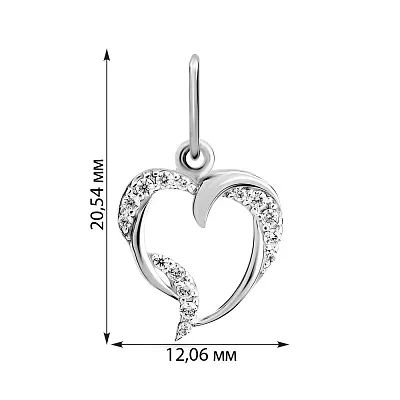 Підвіс з білого золота "Серце" (арт. 440460б)