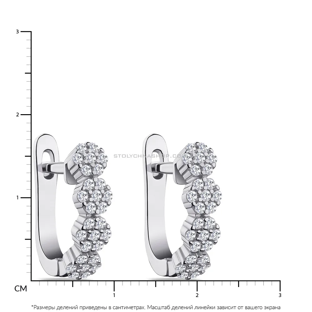Срібні сережки з фіанітами (арт. 7502/4484)